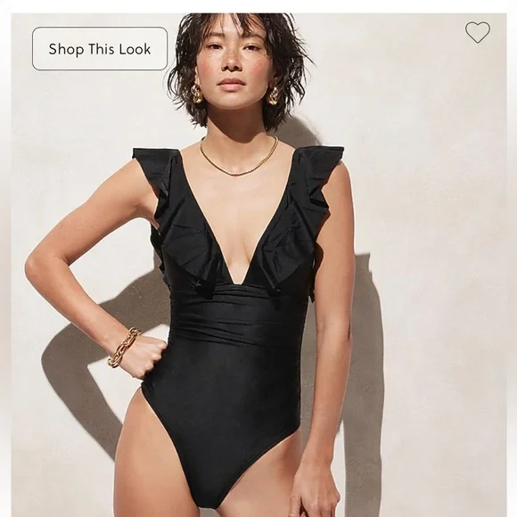 NWT J. Crew Flamingo Pink Ruffle Plunge Lined Ruched Side Padded Cup Swimsuit - Picture 10 of 15